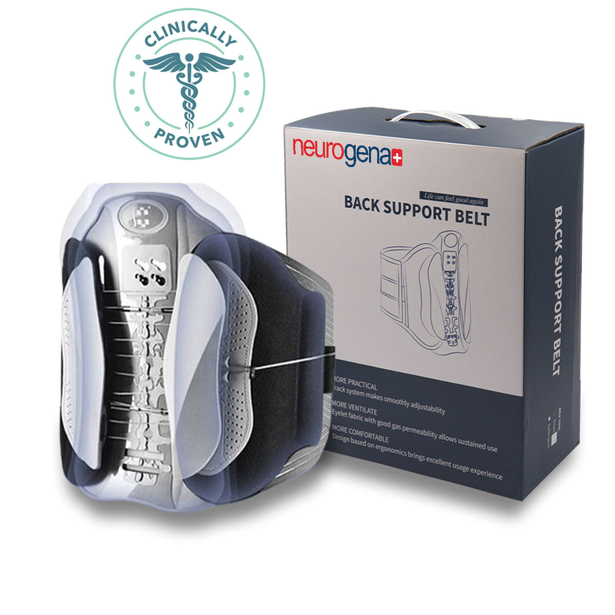 Step 2 — Neurogena lower back support belt for all-day support