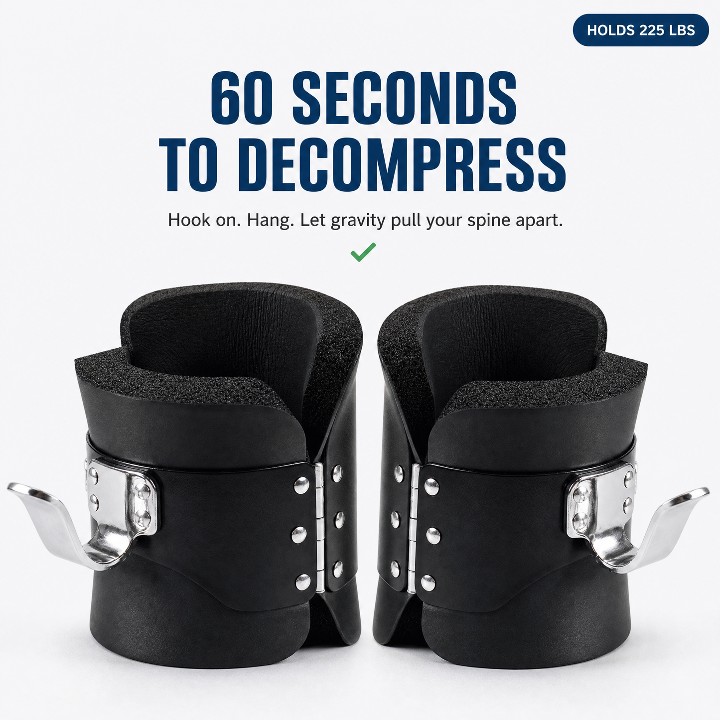 GravityBoots — 60 seconds to decompress, holds 225 lbs